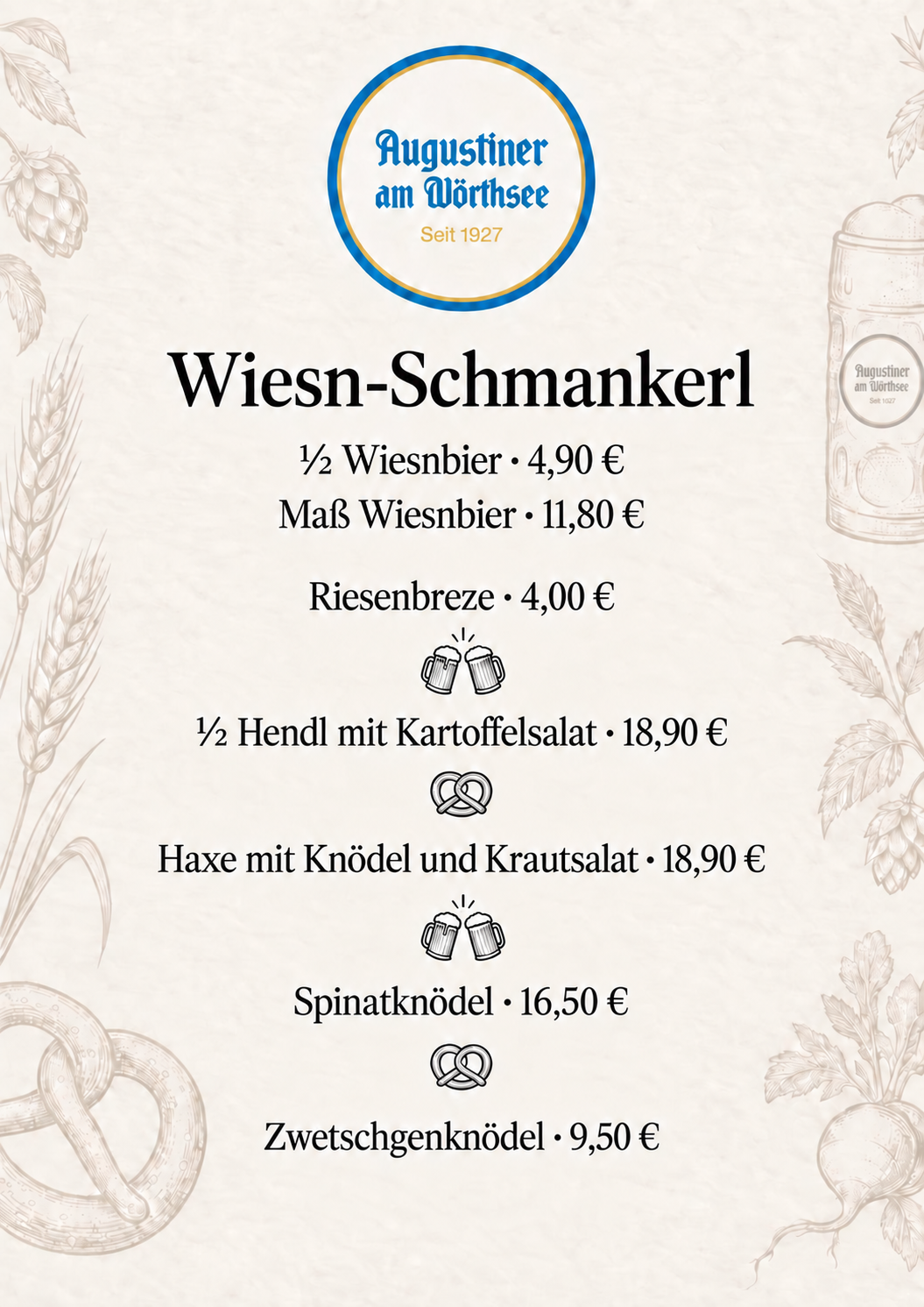 Wiesn-Schmankerl und Preise im Augustiner am Wörthsee